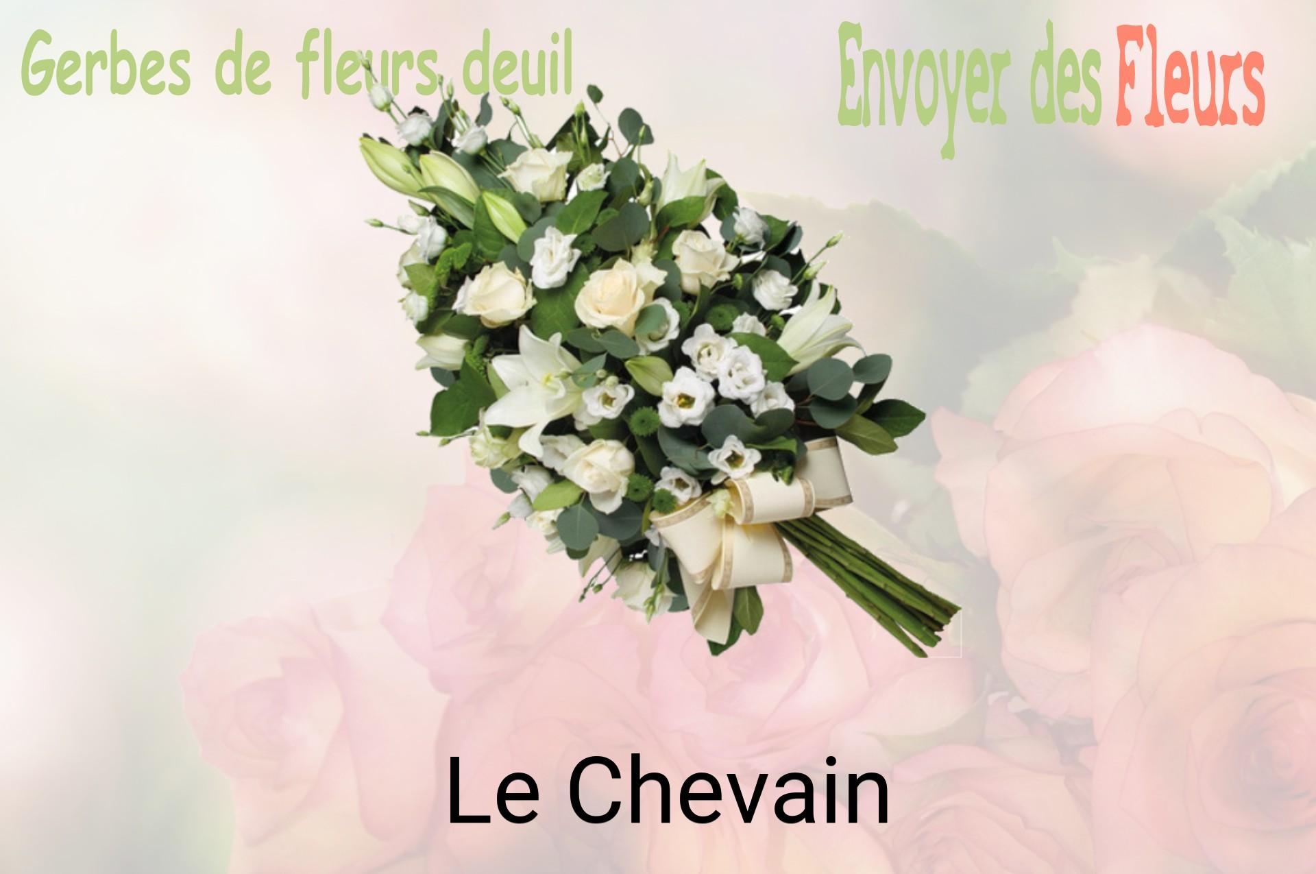 Gerbe de fleurs de deuil livrée à Le Chevain